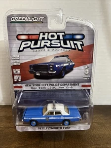 GREENLIGHT Hot Pursuit 1977 Plymouth Fury Diecast NYC Police Dept. #42810-B - Picture 1 of 8