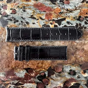 NUEVO Auténtico F. P. Journe Correa de Reloj de Cuero de Cocodrilo Negro - Imagen 1 de 3