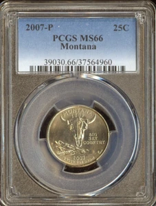 2007-P Montana State Quarter 25c PCGS MS66 Business - Picture 1 of 2