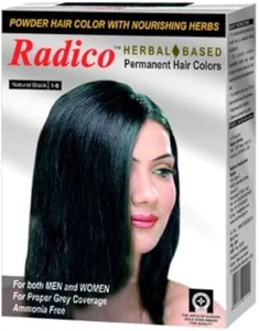 Radico Natural Herbal colore permanente per capelli nero per tutti i tipi di capelli set da 60 gr - Foto 1 di 8