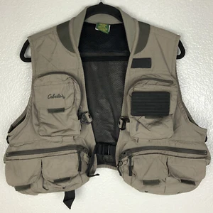 Cabelas Fly Fishing Vest Size Medium Mesh Zip Multi-Pocket Cargo Lightweight - Picture 1 of 12