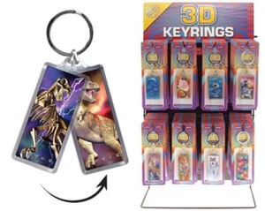 Double Sided 3D Key Rings 3 Designs. Panther, T-Rex, Hummingbirds - Picture 1 of 6
