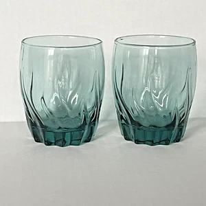 Lowball MCM Bar Gläser Grün Swirl Trinken Anchor Hocking Central Park Set Vintage - Bild 1 von 12