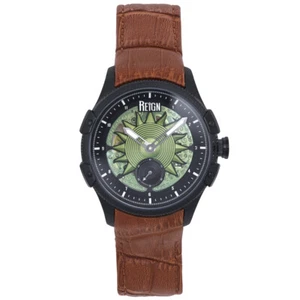 Reign Solstice Automatic Semi-Skeleton Watch - Brown/Green - Picture 1 of 4