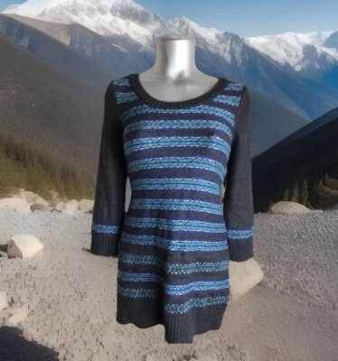 Suéter THE LIMITED Gris Multi Túnica Largo - Manga 3/4 - Talla XS - Mezcla de Lana Foto 1 de 4