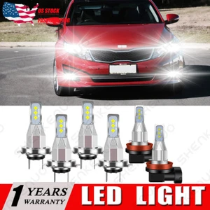 Combo 6000K LED Headlight High&Low Beam +Fog Lamp Bulbs For 2014 2015 KIA OPTIMA - Picture 1 of 11