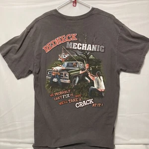 Redneck Mechanic "We'll Take a Crack At It" Funny Graphic T-Shirt Adult Size L - Picture 1 of 7