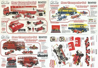 2188. BRUMM 4xFogli pubblicitari Ferrari 126C2/CK,156,MASERATI 250F Car Transp. - Immagine 1 di 4