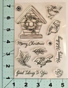 christmas clear stamps card clay NEW Free Ship - Picture 1 of 1