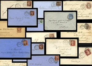 GB LEICESTER QV COVERS STATIONERY etc 449 DUPLEX 1855-1901 - Picture 1 of 29