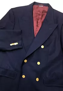Gucci uniforme blazer blu navy lana mohair bottoni oro uomo US 44 *maniche alterate - Foto 1 di 17