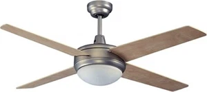 Royal Pacific Europa 1008-LED 50-in Brushed Nickel Walnut Brown Ceiling Fan - Picture 1 of 3