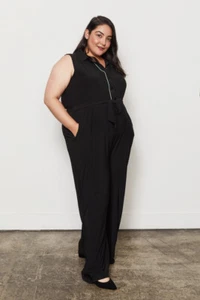 The Sleeveless Jumpsuit in Black/Neon, by Part & Parcel - Picture 1 of 1