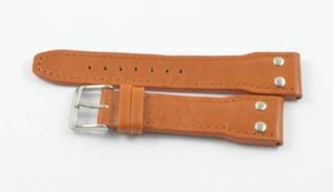 VINTAGE BOB RINDSLEDER FLIEGER LEDER ARMBAND 22MM MIT DORNSCHLIESSE 18MM NEU - Bild 1 von 2