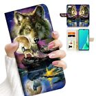 ( For Iphone 5 / 5s ) Wallet Flip Case Cover Aj23516 Moon Wolf