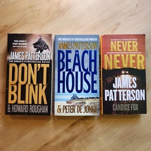 James Patterson Lot 3 Paperback Thriller Books Don't Blink, Beach House, Never - Imagen 1 de 6