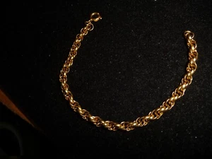 GOLD TONE ROPE CHAIN LINK 6' 3/4'' L  ' L  X 1/4'' W  BRACELET  #24/31 - Picture 1 of 5