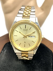 Citizen Men's Watch 1102-R12535 Quartz Day Date Two Tone Stainless Steel 35mm - Picture 1 of 13
