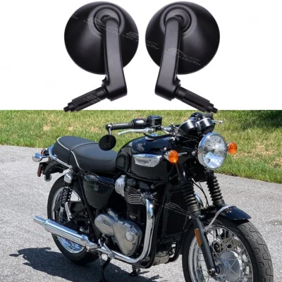 Espejos retrovisores redondos con extremo de barra de 7/8" para motocicleta Triumph Bonneville T100 T120 Foto 1 de 4