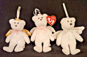 Set of 3 Christmas Ty Jingle Beanies Angel Bears -- EUC - Picture 1 of 2