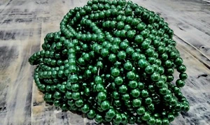 Glass Pearl Bead, Pearlized, 6-7mm, Dark Green, Approx 100 pce, Free Post - Bild 1 von 1