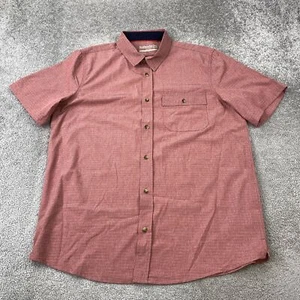 Avalanche Button Up Shirt Men's Large Red Short Sleeve Casual - Picture 1 of 9