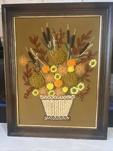 Ramo de otoño 1970 Crewel Yarn Art Paragon 0106 boho enmarcado 22x28 - Imagen 1 de 9