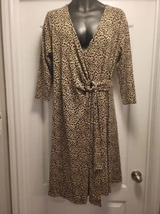 Soft Surroundings Damaria Wickelkleid in Gepardenmuster 3/4 Arm Gr. XL - Bild 1 von 3