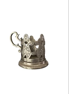 Teeglashalter Russisch? Kunst filigran Silber 2,5” hoch 2” breit GUC - Bild 1 von 4