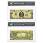 US 2th President John Adams Gold Foil Banknote One Million Dollars with Shell