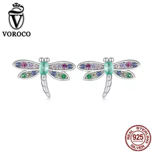 Voroco Real Plata Esterlina 925 Pendientes de Tachuela Pendientes de Tachuela Joyería Mujeres Regalos - Imagen 1 de 17