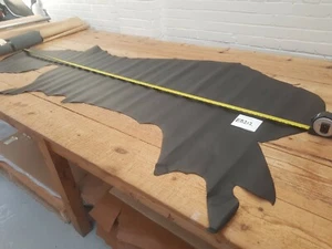 Matt Black Cow Side Leather 1.2mm Thick Top Quality Genuine EB212 - Picture 1 of 8