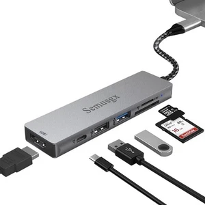 USB C Hub 6 in 1 Type C Dongle USB C Multiport Adapter Docking Station Suitab... - Picture 1 of 7
