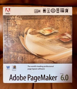 NIB! GENUINE Adobe PageMaker 6.0 Windows RETAIL BIG BOX w/Serial No. & User Key - Picture 1 of 5