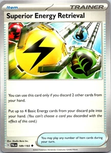 Tarjeta Pokémon Superior Energy Retrieval 189/193 Paldea Evolved Trainer Item casi nueva - Imagen 1 de 2