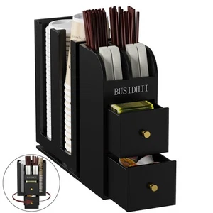 Wooden Rotating Coffee Station Organizer Coffee Bar Organizer for Countertop ... - Picture 1 of 7