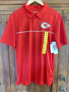 NFL Team Apparel Men’s Kansas City Chiefs Red Short Sleeve Polo Size Medium - Picture 1 of 7