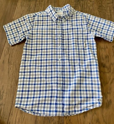 Columbia Sports Boys Size M (10/12) Blue Stripe Button Down Short Sleeve Shirt - Image 1 of 4