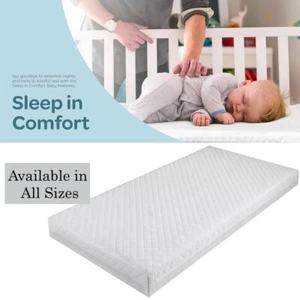 NEW QUILTED THICK BABY TODDLER COT BED FOAM MATTRESS BREATHABLE ALL SIZES - Picture 1 of 13