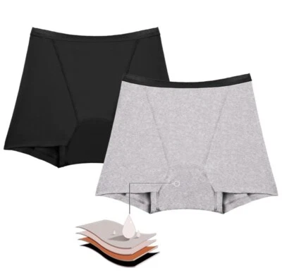 Drylife waschbare Inkontinenz Boxershorts für Männer - schwarz oder grau