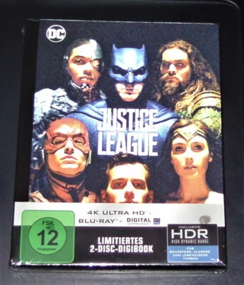 JUSTICE LEAGUE LIMITIERTE DIGIBOOK EDITION  4K BLU RAY + BLU RAY NEU & OVP - Bild 1 von 4