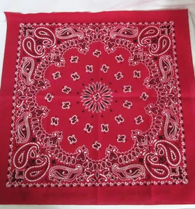 Red Hav- A-Hank 100% Cotton Biker Bandana/ Handkerchief RN15187 USA-21" x 21" - Picture 1 of 7