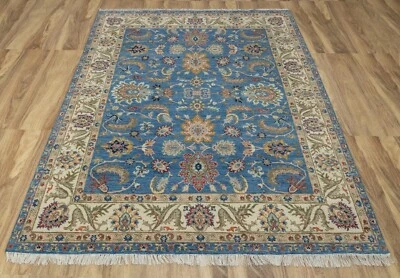 8x10 Blue Hand-Knotted Oushak Wool Rug I FREE Shipping I 223 - Image 1 of 4