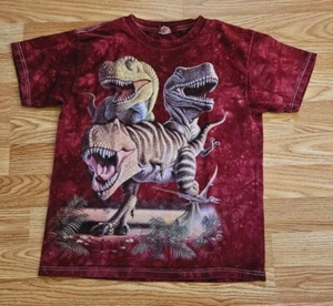 Dinosaurio Youth The Mountain T-Rex 2009 Jerry LoFaro rojo tie dye talla mediana - Imagen 1 de 6