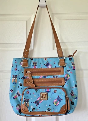 Bolso de hombro con estampado de búhos verdes STONE MOUNTAIN colección reciclada Foto 1 de 4