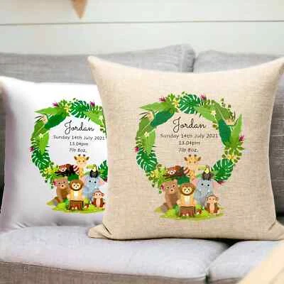 Personalised Cushion Newborn Baby Animals - Image 1 of 3