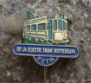 1965 RETM Rotterdam Dutch Electric Tram 60th Anniversary Pin Badge - Picture 1 of 2
