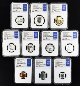 2018-S 10pc. Silver Reverse Proof Set NGC PF-70; FDOI; Mercanti; Free NGC Box! - Picture 1 of 3