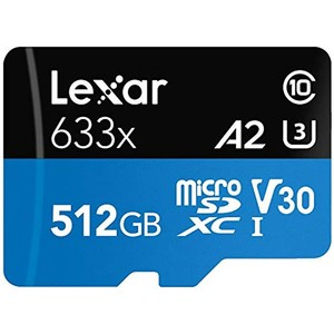 Lexar High-Performance 633x 512GB microSDXC UHS-I Card with SD Adapter