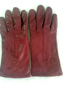 Fownes 9522 echt gefütterte LEDERHANDSCHUHE Damen Größe 7-1/2 Farbe Maulbeere (rot)  - Bild 1 von 10